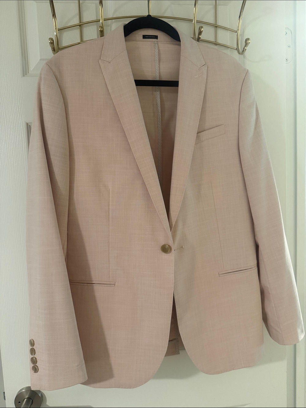 Light Pink Men's Single-Breasted Blazer